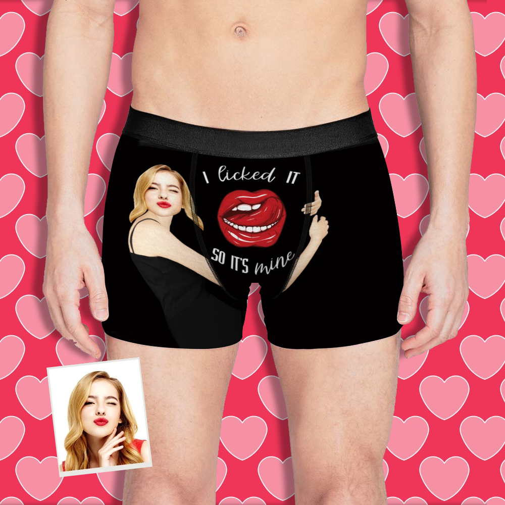 Valentine's Gift Custom Boxer Shorts - I Licked It