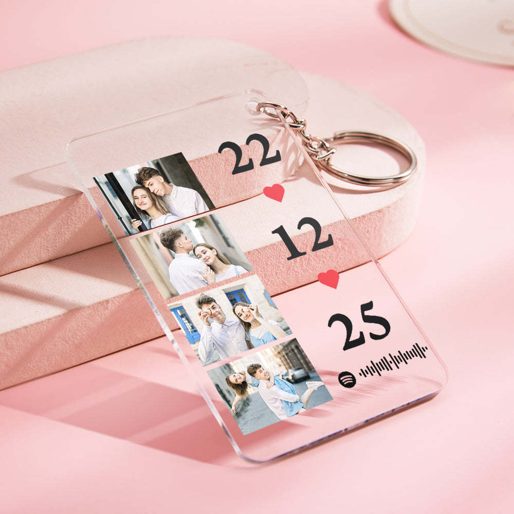 Scannable Music Photo Plaque Custom Spotify Keychain Personalized NightLight Gift For Her - MadeMineAU