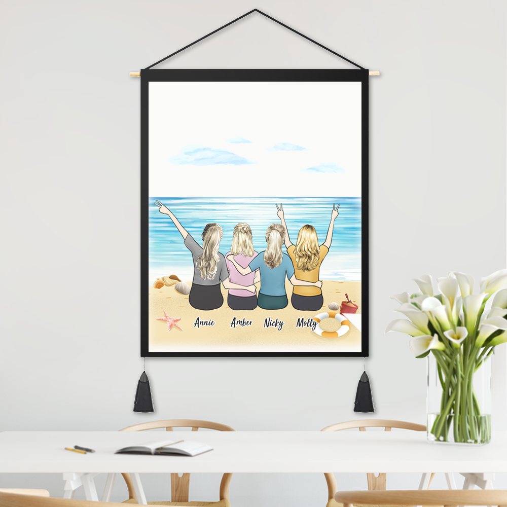 Personalized Clipart Tapestry for Besties 8inch x 10inch - MadeMineAU