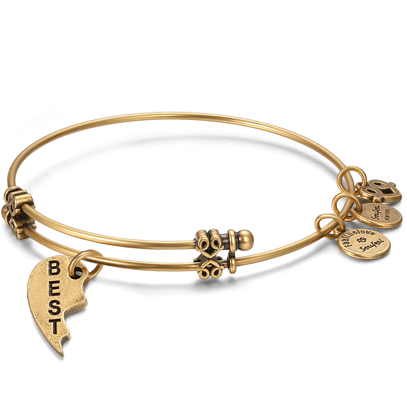Best Lettering Engraved Charm Bangle For Friends Men Women - MadeMineAU