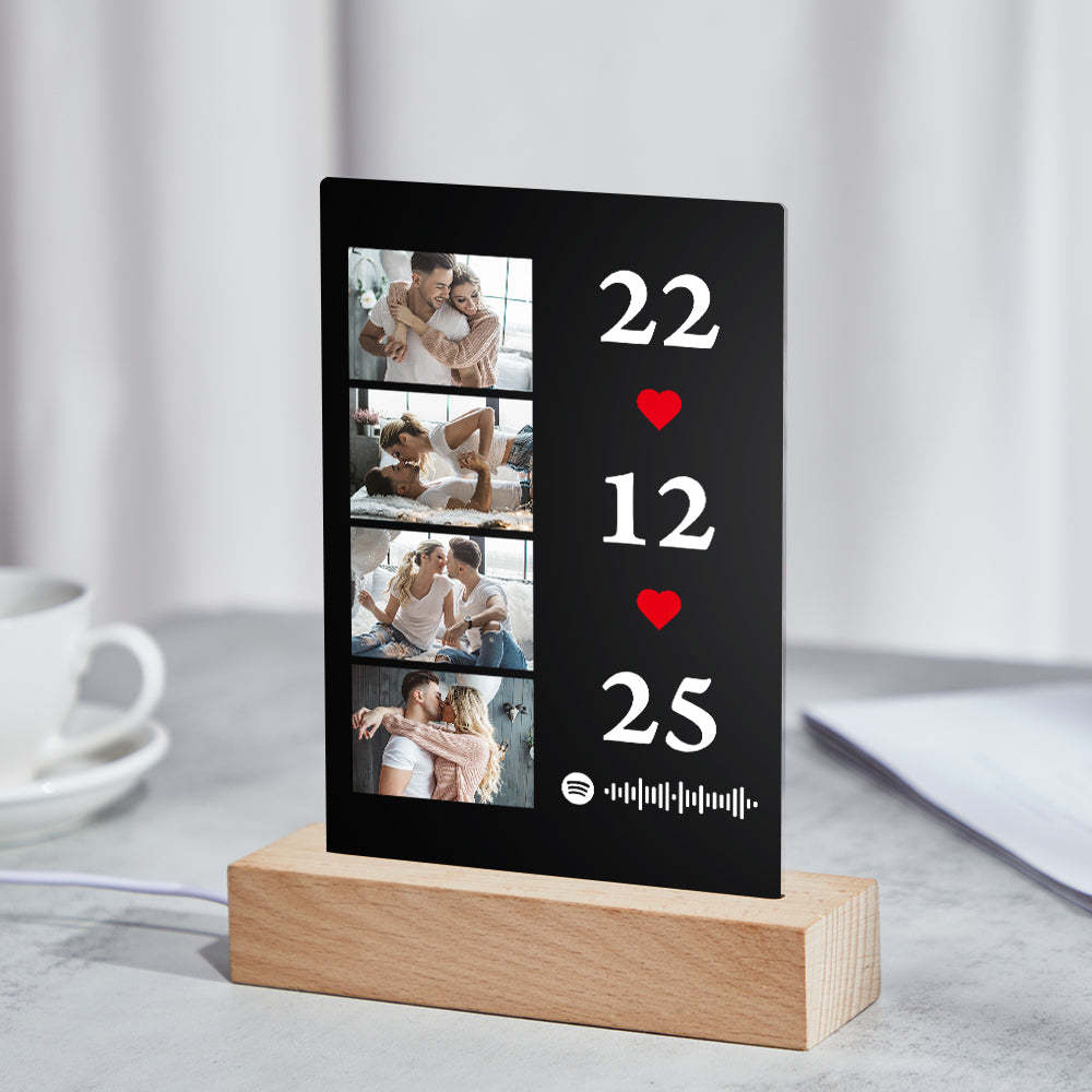 Scannable Music Photo Plaque Custom Spotify Keychain Personalized NightLight Gift For Her - MadeMineAU