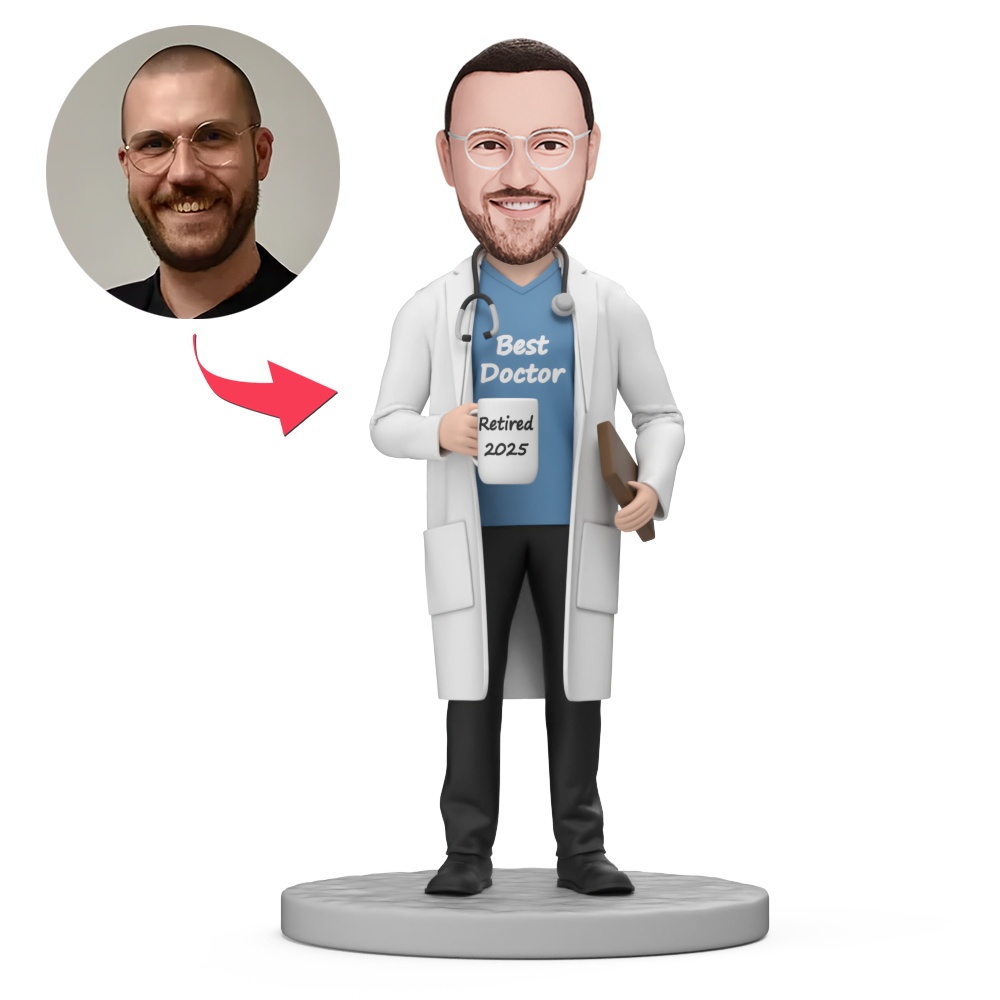 Best Doctor 2025 Retire Custom Bobblehead with Engraved Text Gift for Retire