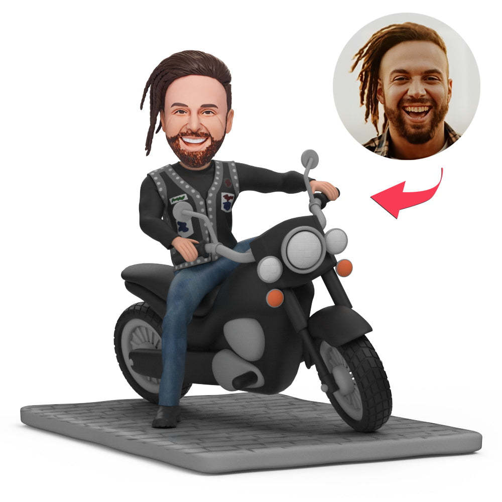 Custom Motorcycle Bobblehead Gift For Friend Bobblehead On A Motorcycle Gift For Her