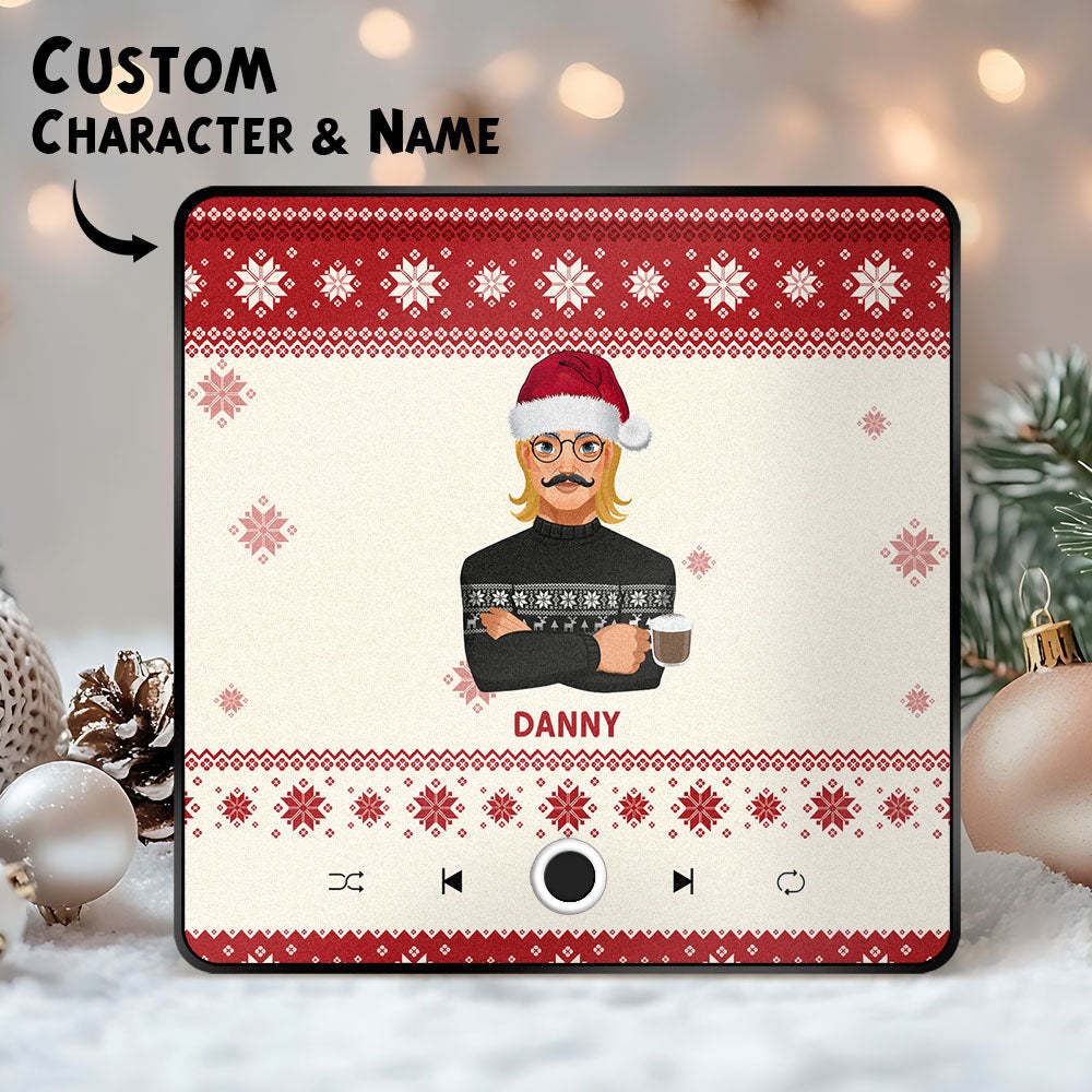 Custom Christmas Portrait Personalized Music Fridge Magnet Merry Christmas Magnets Can Play Songs Christmas Gift Family Gifts - MadeMineAU