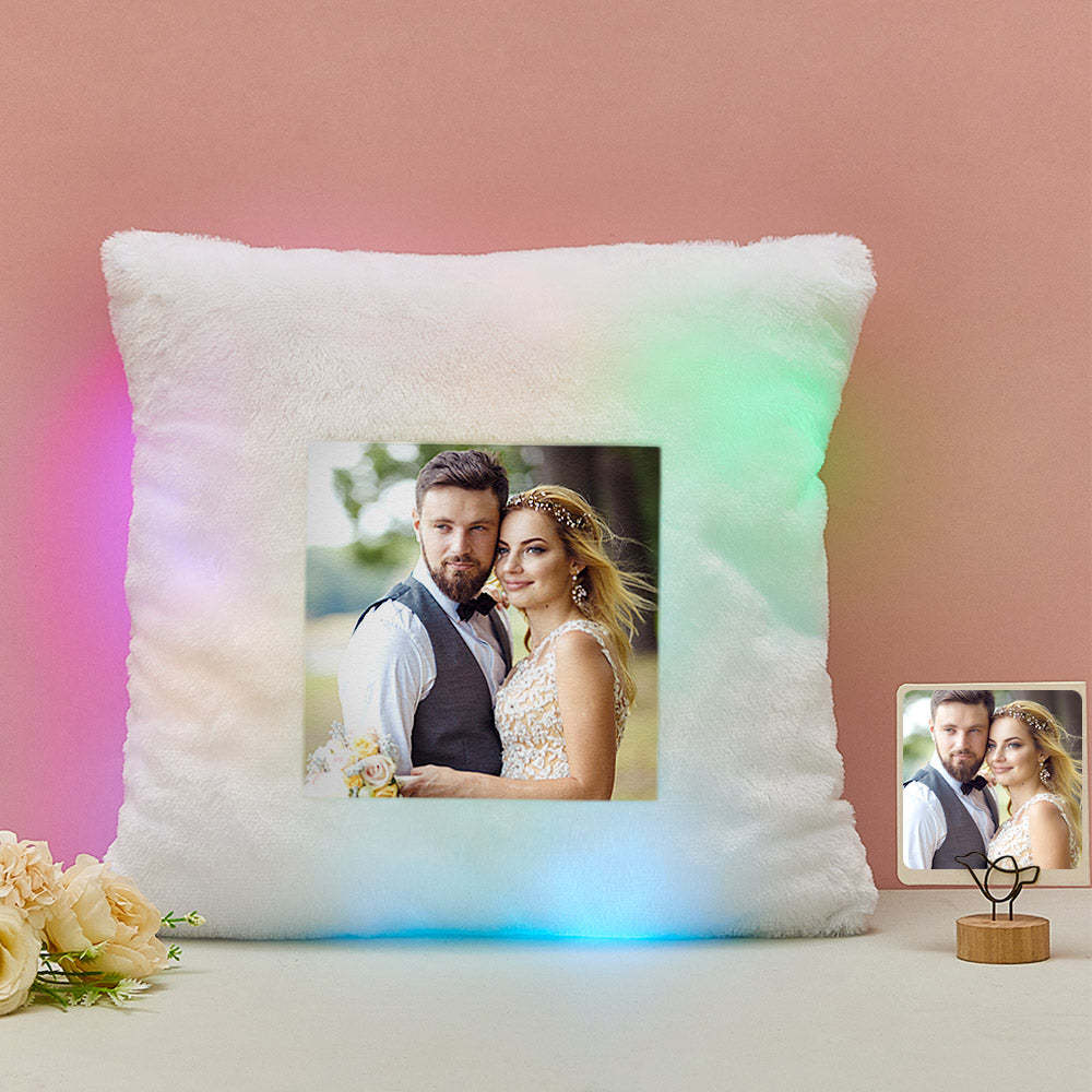 Personalized Photo LED Pillow Colorful Light Pillow Gifts For Her - MadeMineAU