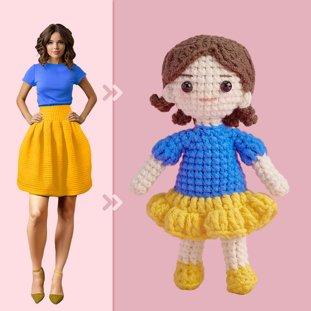Full Body Customizable 1 Person Custom Crochet Doll Personalized Gifts Handwoven Mini Dolls - Snow White - MadeMineAU