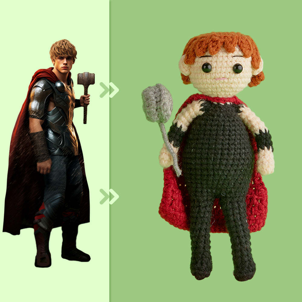 Full Body Customizable 1 Person Custom Crochet Doll Personalized Gifts Handwoven Mini Dolls - Thor - MadeMineAU
