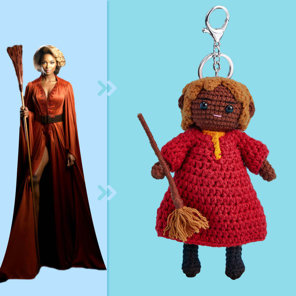Full Body Customizable 1 Person Custom Crochet Doll Personalized Gifts Handwoven Mini Dolls - Witch - MadeMineAU