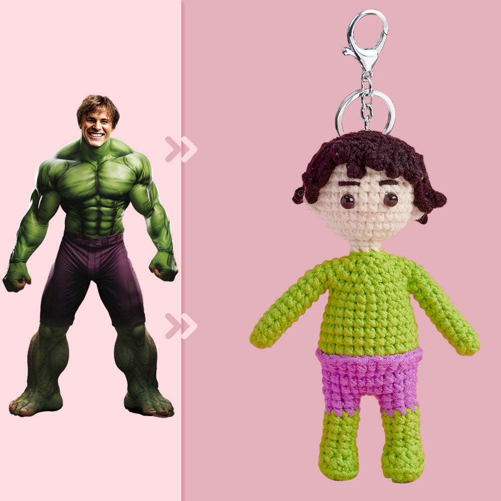 Full Body Customizable 1 Person Custom Crochet Doll Personalized Gifts Handwoven Mini Dolls - Hulk - MadeMineAU