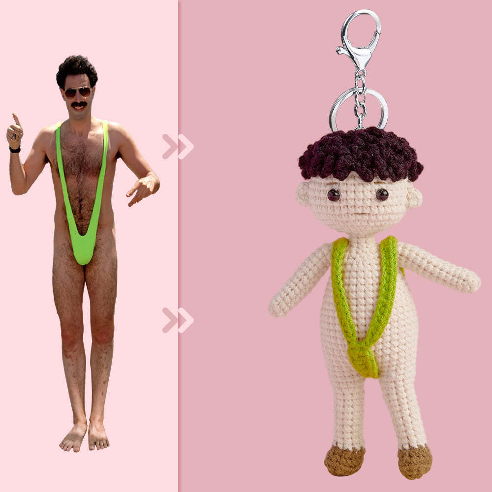Full Body Customizable 1 Person Custom Crochet Doll Personalized Gifts Handwoven Mini Dolls - Funny Man Bikini - MadeMineAU