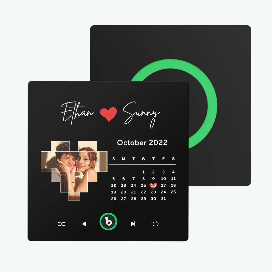 Custom Music Fridge Magnet with Colorful Frame Personalized Love Calendar Fridge Magnet with Photo Unique Gift for Couple - MadeMineAU