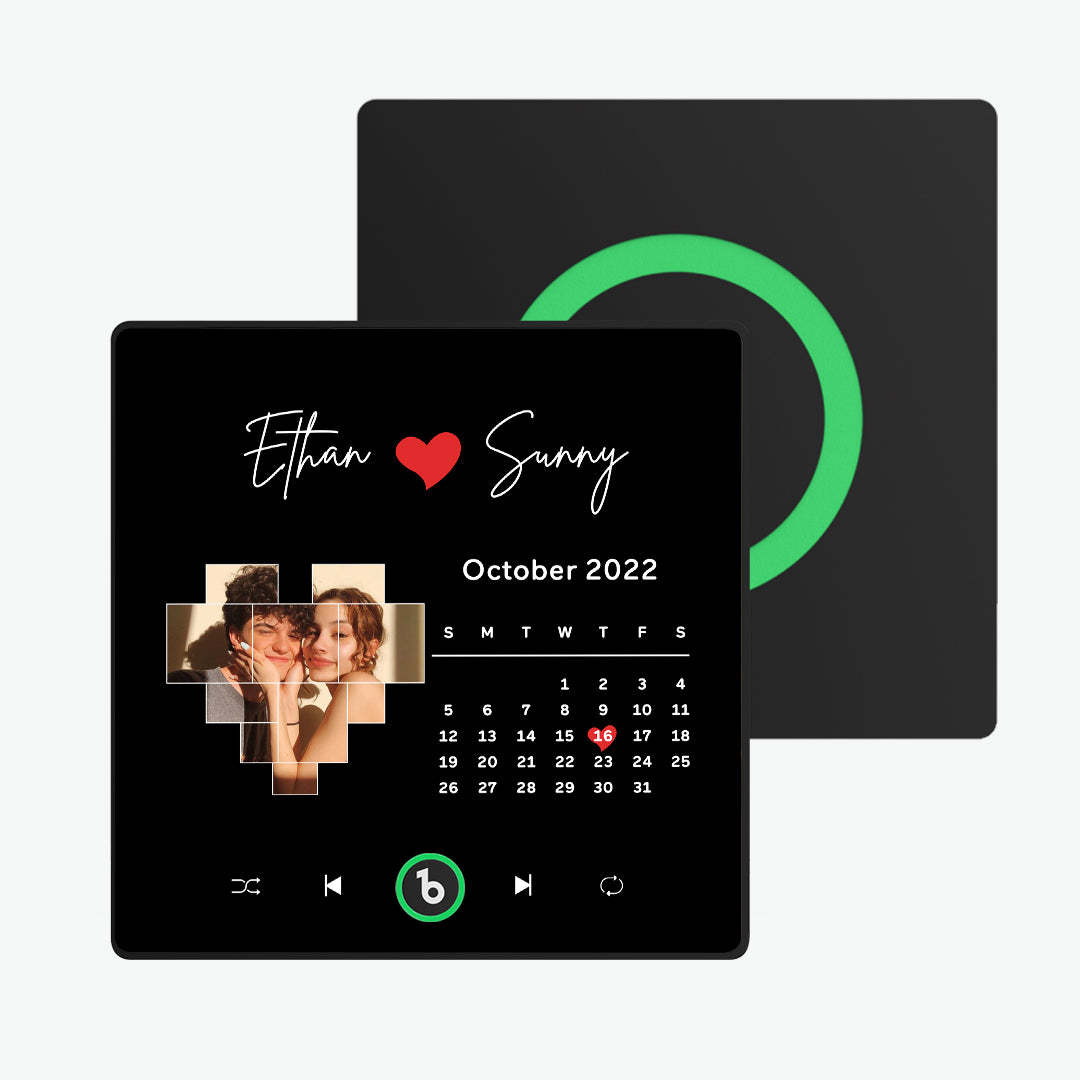 Custom Music Fridge Magnet with Colorful Frame Personalized Love Calendar Fridge Magnet with Photo Unique Gift for Couple - MadeMineAU
