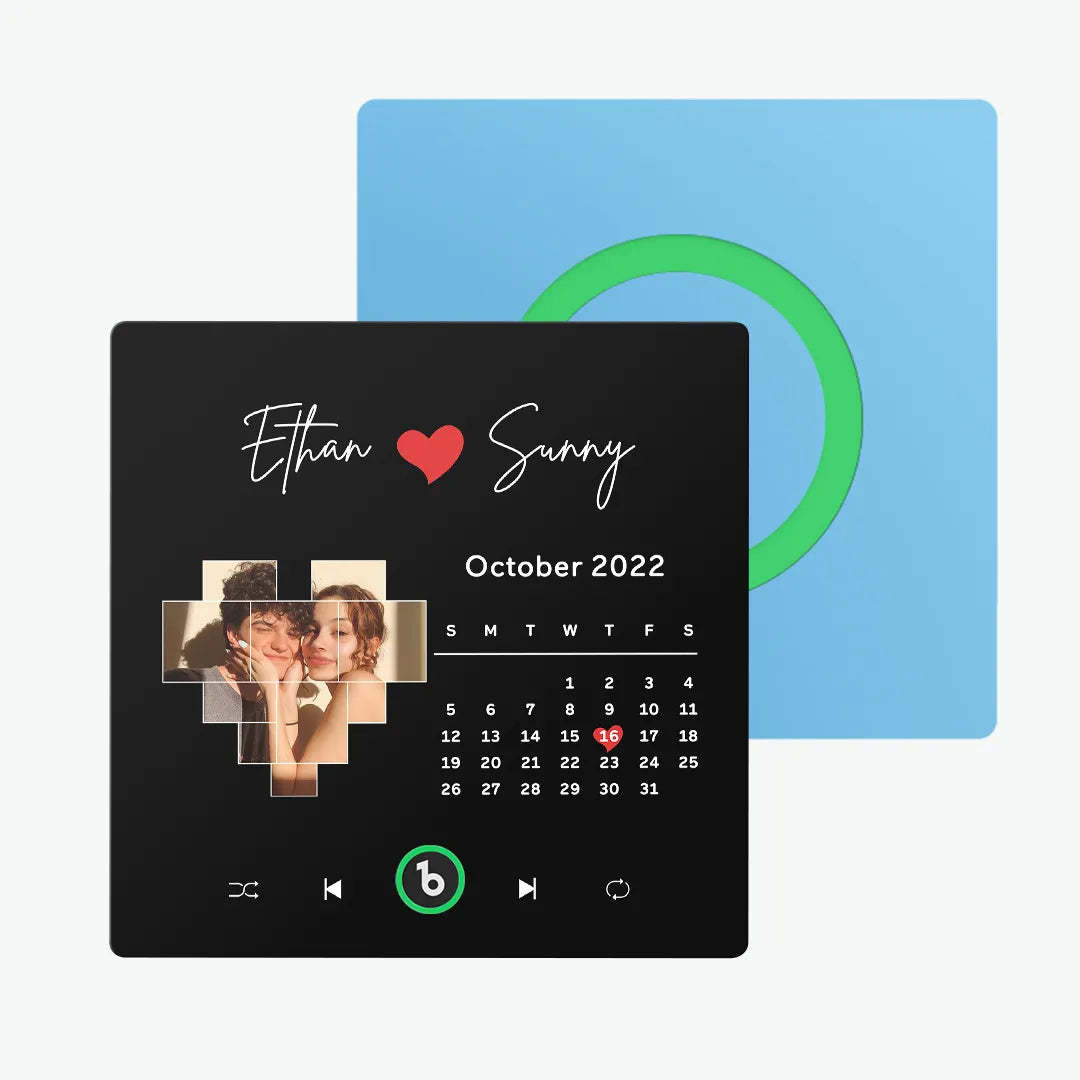 Custom Music Fridge Magnet with Colorful Frame Personalized Love Calendar Fridge Magnet with Photo Unique Gift for Couple - MadeMineAU