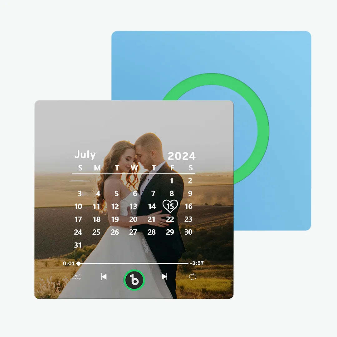 Custom Music Fridge Magnet with Colorful Frame Personalized Calendar Fridge Magnet with Photo Wedding Gift - MadeMineAU