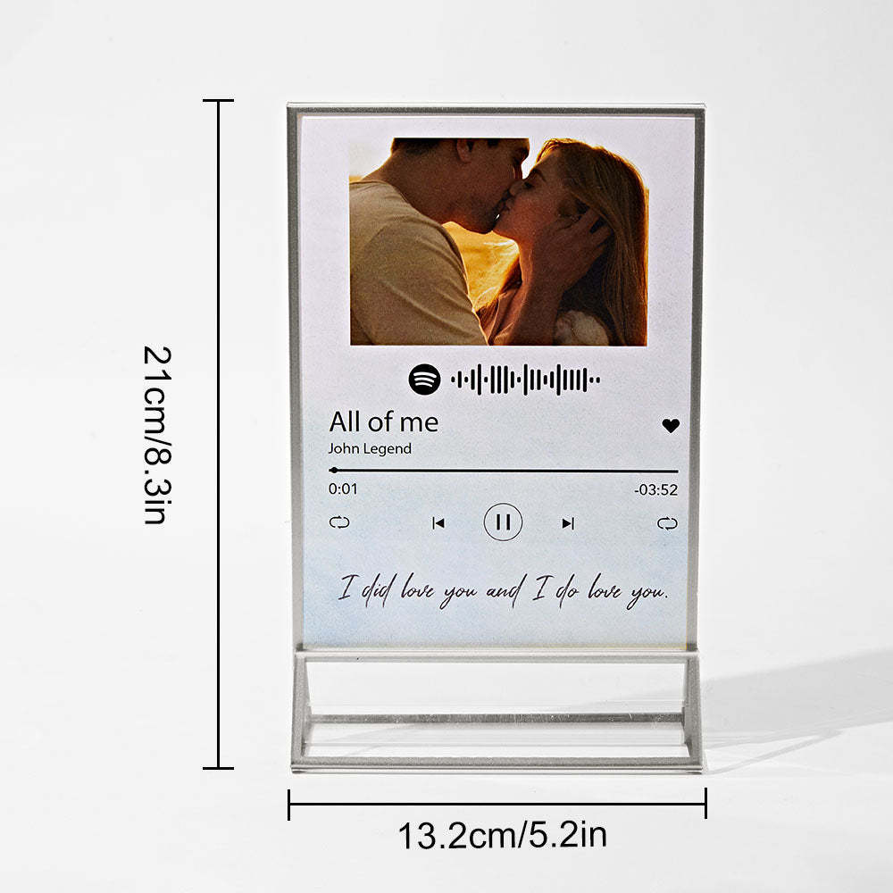 Custom Spotify Music Art Acrylic Plaque Double Sided Personalized Photos Song with Scannable Code - MadeMineAU