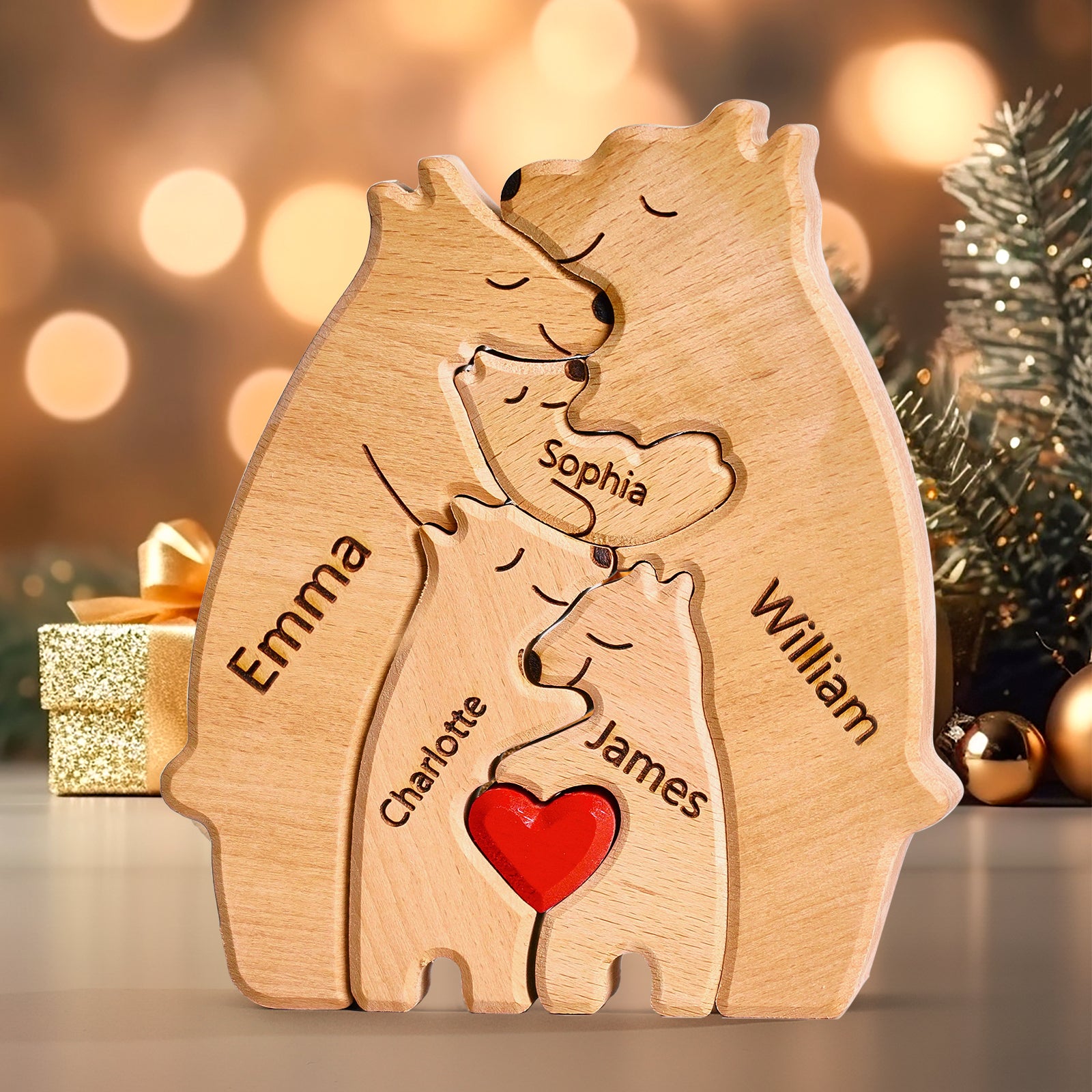 Gifts For Mom Wooden Bears Family Custom Names Puzzle Home Decor Gifts Mother's Day Gift