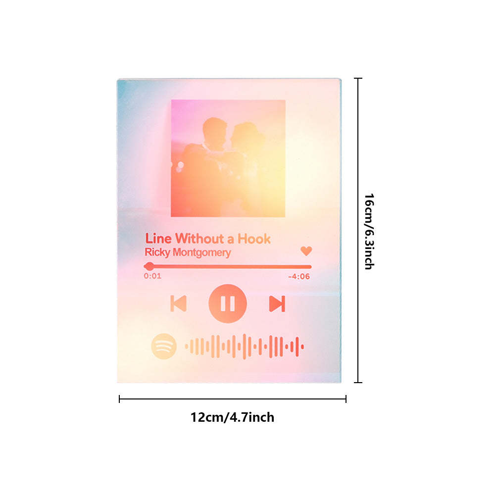 Personalized Photo Holographic Laser Plaque Custom Spotify Code Christmas Gift - MadeMineAU