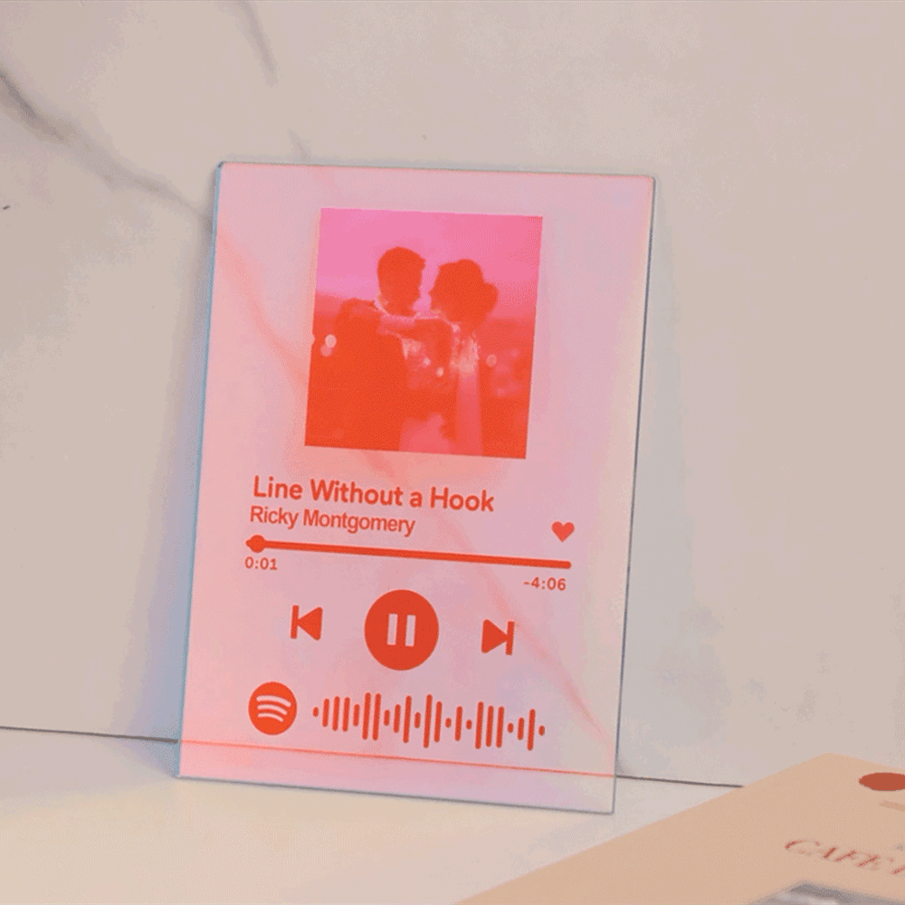 Personalized Photo Holographic Laser Plaque Custom Spotify Code Christmas Gift - MadeMineAU