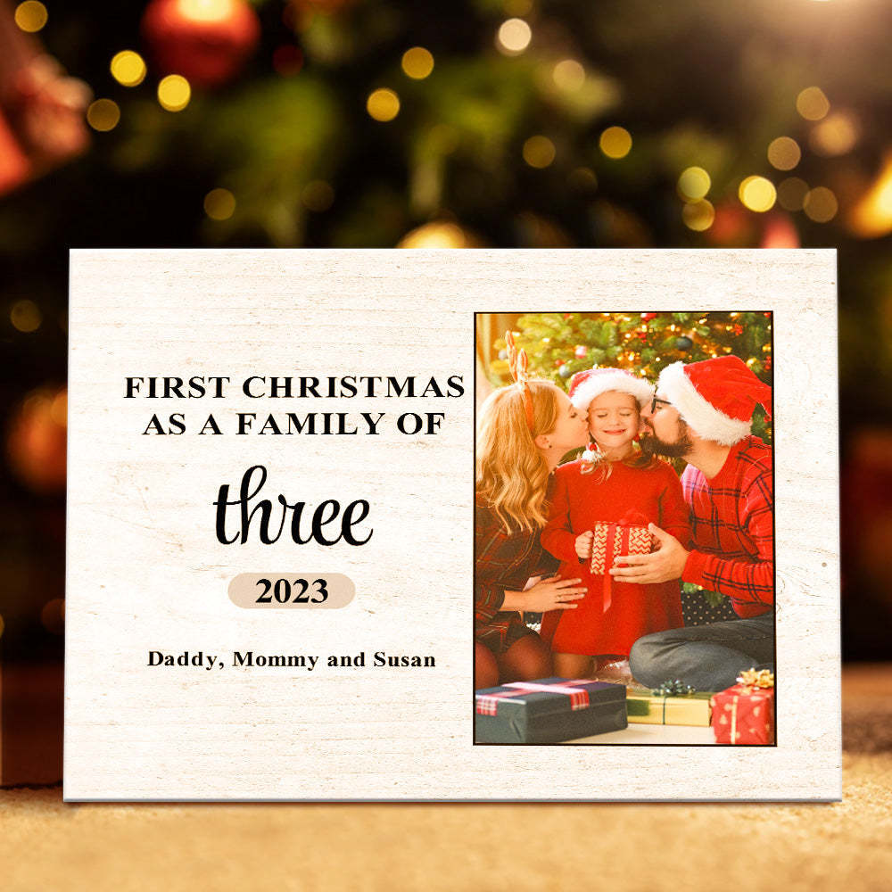 Custom Family Photo First Christmas Personalized Name Plaque - MadeMineAU