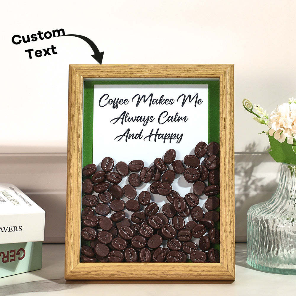 Custom Text Hollow Frame With Coffee Beans Inside Unique Gifts For Men - MadeMineAU