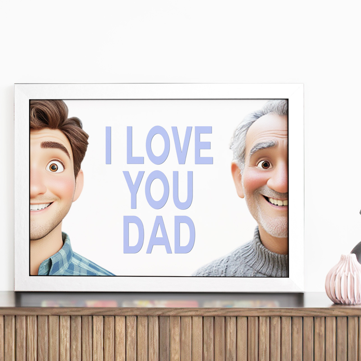 Father's Day I Love You Dad Cartoon Character Decoration for Father - MademineAU