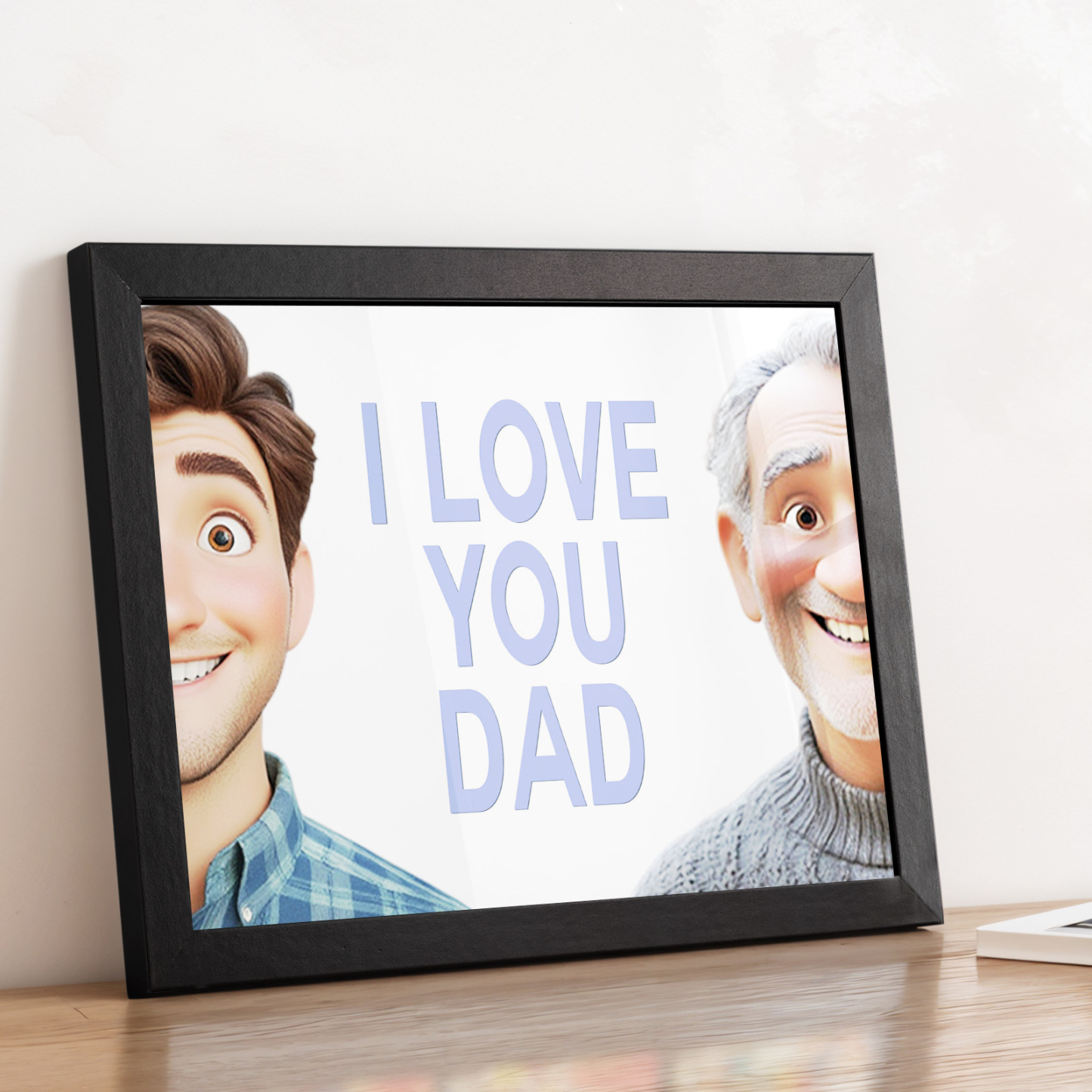 Father's Day I Love You Dad Cartoon Character Decoration for Father - MademineAU