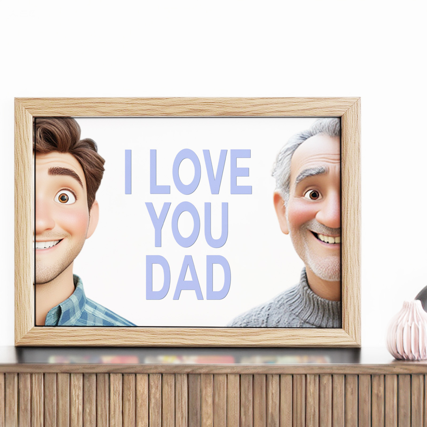 Father's Day I Love You Dad Cartoon Character Decoration for Father - MademineAU