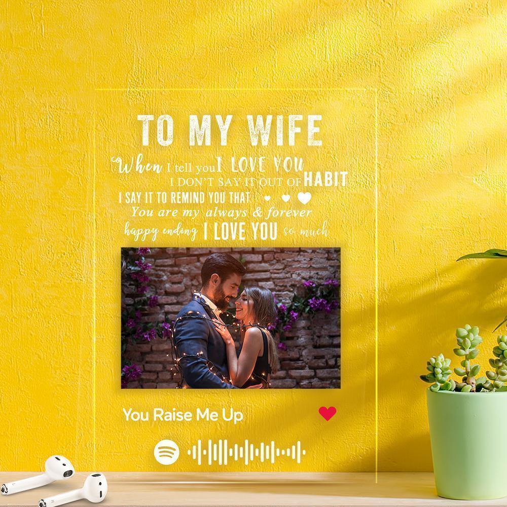 TO MY WIFE - Personalized Spotify Code Music Plaque(4.7in x 6.3in) - MadeMineAU