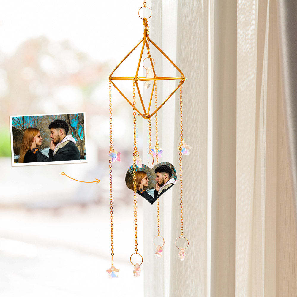 Custom Photo Wind Chimes Colorful Star Pendant Creative Gifts - MademineAU
