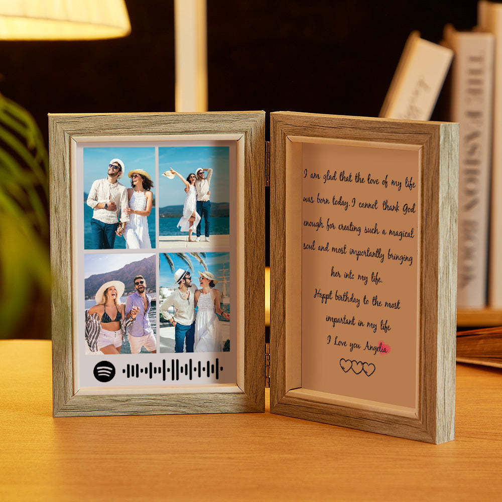 Scannable Custom Spotify Photo Frame Custom Engraved Creative Wooden Gifts - MadeMineAU