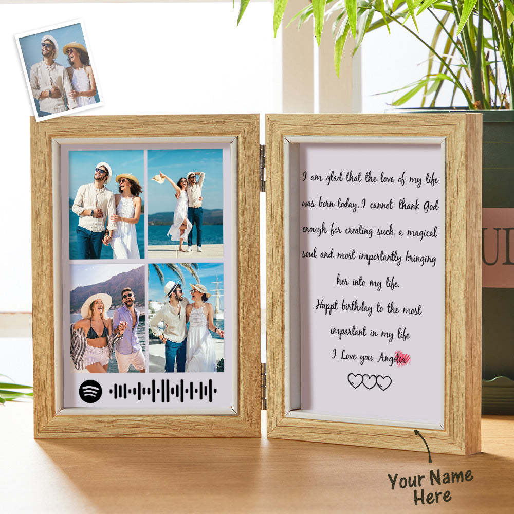 Scannable Custom Spotify Photo Frame Custom Engraved Creative Wooden Gifts - MadeMineAU