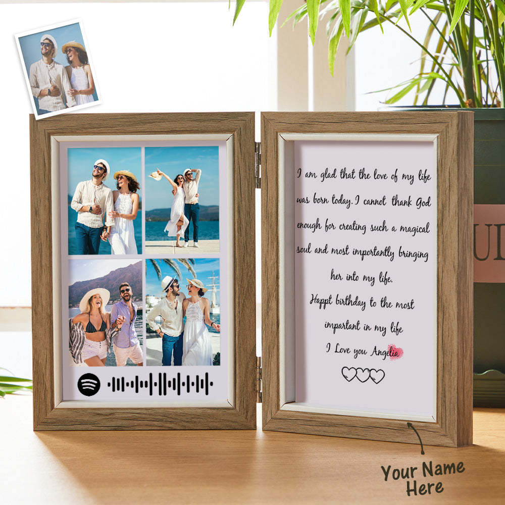 Scannable Custom Spotify Photo Frame Custom Engraved Creative Wooden Gifts - MadeMineAU