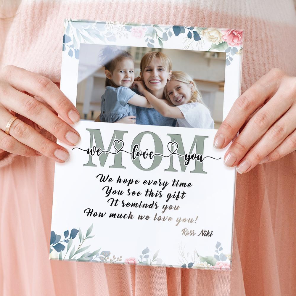 Mother's Day Custom Photo Plaque Gift With Your Name - It Reminds How Much We Love You - MadeMineAU