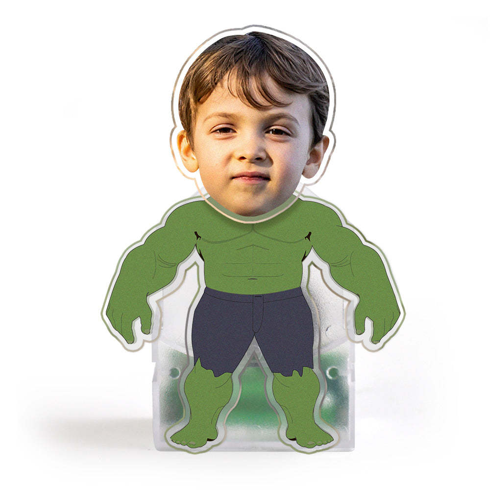 Custom Photo Shaking Head Ornament Personalized Hulk Car Dashboard Decoration Home Desktop Ornament - MadeMineAU
