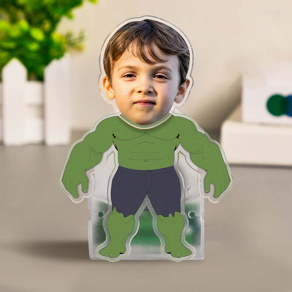 Custom Photo Shaking Head Ornament Personalized Hulk Car Dashboard Decoration Home Desktop Ornament - MadeMineAU