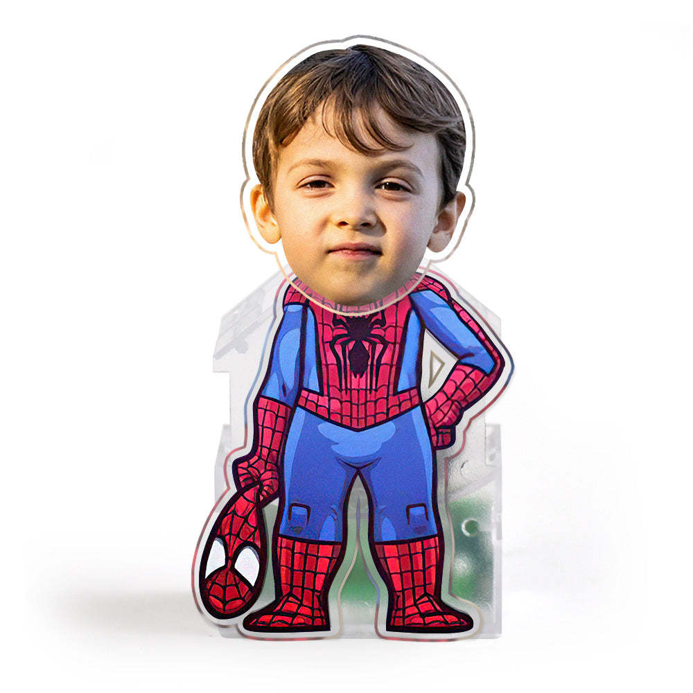 Custom Face Spider Man Shaking Head Ornament Personalized Car Dashboard Decoration Home Desktop Ornament - MadeMineAU