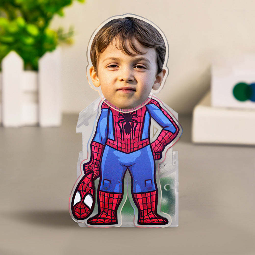 Custom Face Spider Man Shaking Head Ornament Personalized Car Dashboard Decoration Home Desktop Ornament - MadeMineAU