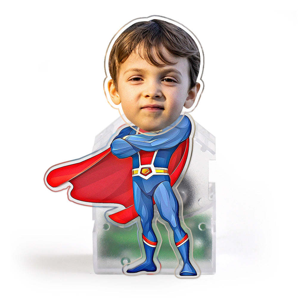 Custom Face Superhero Shaking Head Ornament Personalized Car Dashboard Decoration Home Desktop Ornament - MadeMineAU