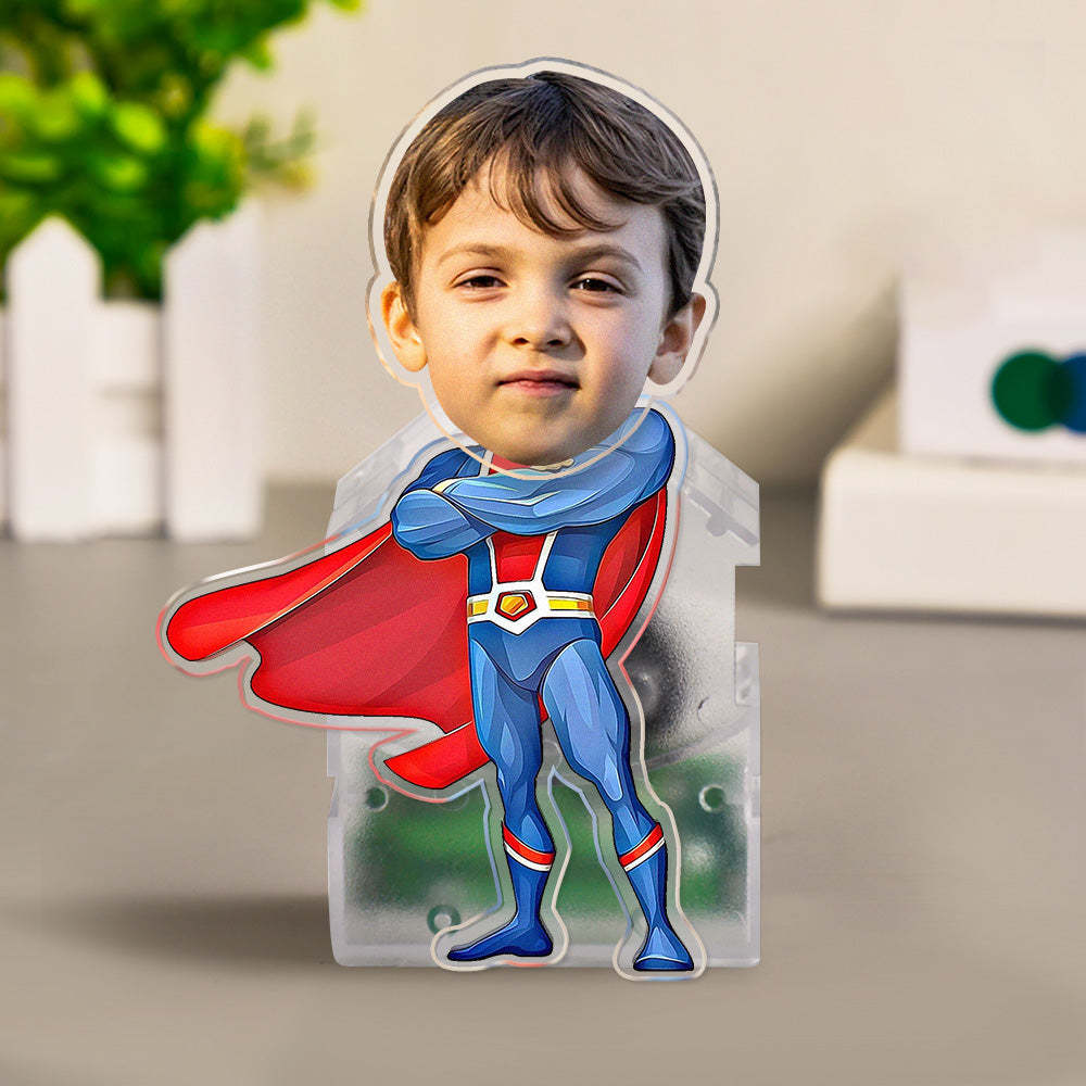 Custom Face Superhero Shaking Head Ornament Personalized Car Dashboard Decoration Home Desktop Ornament - MadeMineAU