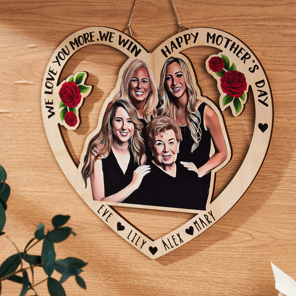 Custom Photo Engraved Pendant Heart Shaped Mother's Day Gifts - MadeMineAU