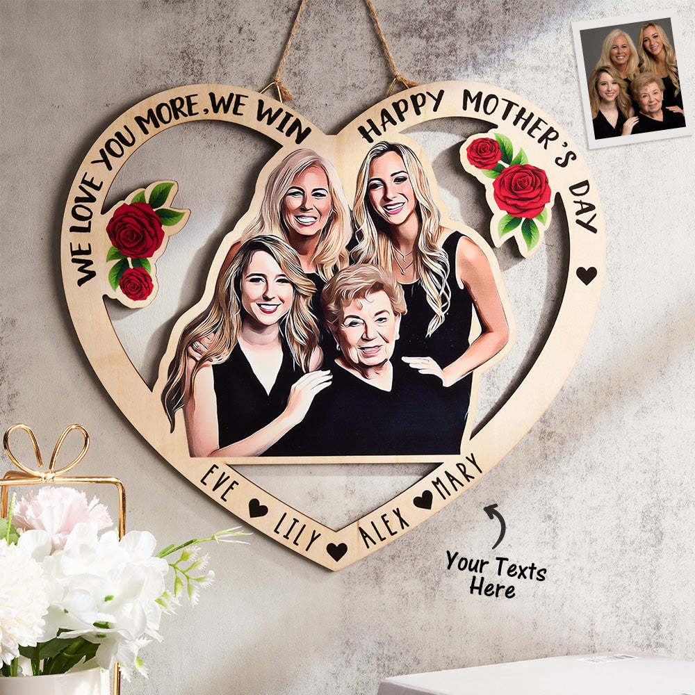 Custom Photo Engraved Pendant Heart Shaped Mother's Day Gifts - MadeMineAU