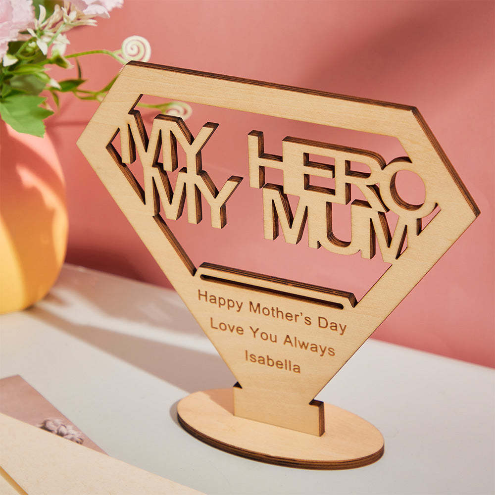 Custom Engraverd Ornament Creative Diamond Wooden Gifts for Mom - MadeMineAU