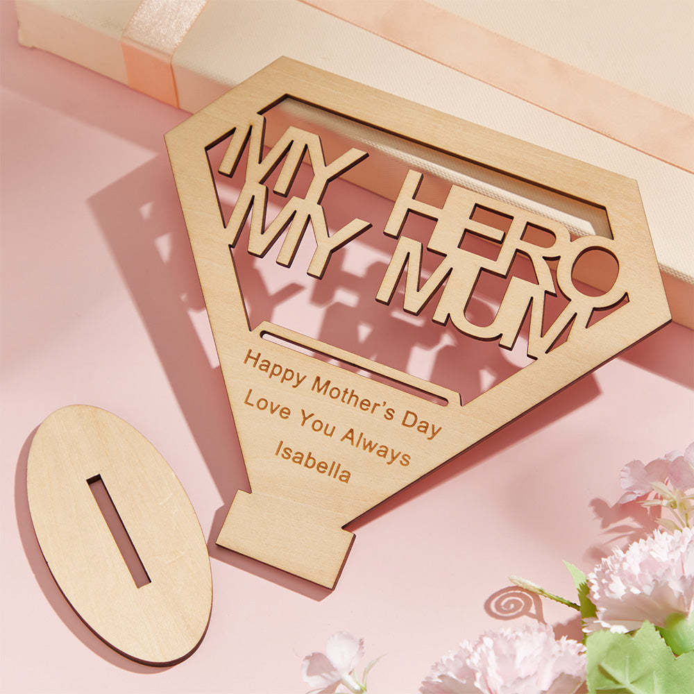 Custom Engraverd Ornament Creative Diamond Wooden Gifts for Mom - MadeMineAU