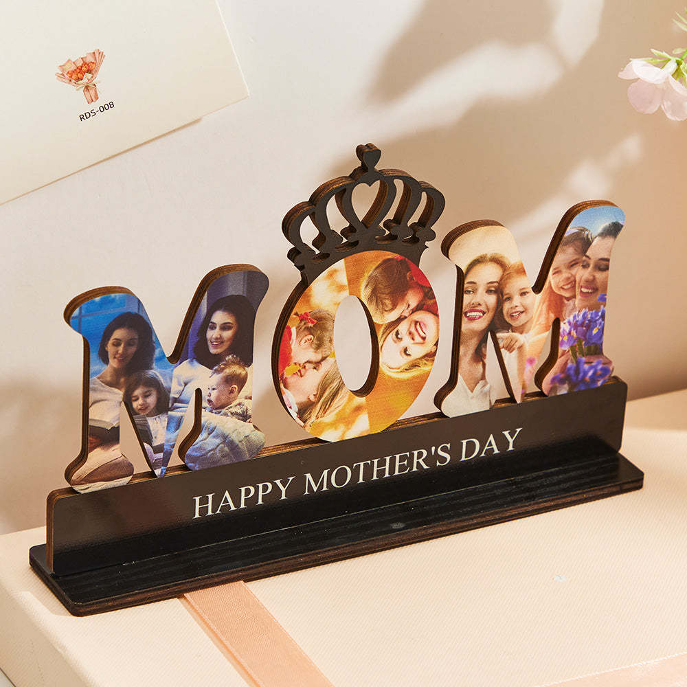 Custom Photo Engraved Ornament Creative Crown Happy Mother's Day Gifts - MadeMineAU