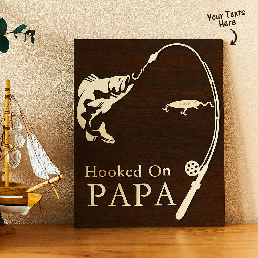 Custom Engraved Ornament Custom Name Fishing Trip Wooden Gifts for Dad - MadeMineAU