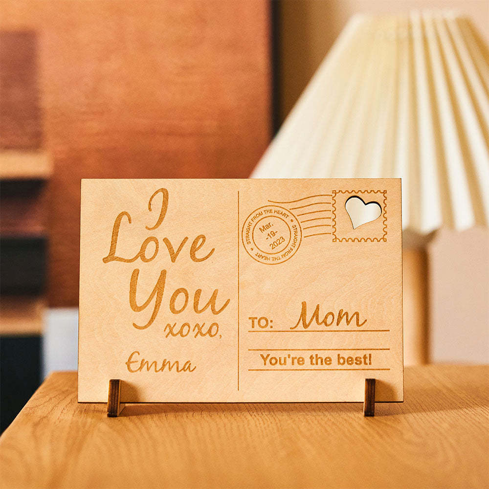 Personalized Sending Love Message Wood Standing Custom Postcard Gifts - MadeMineAU