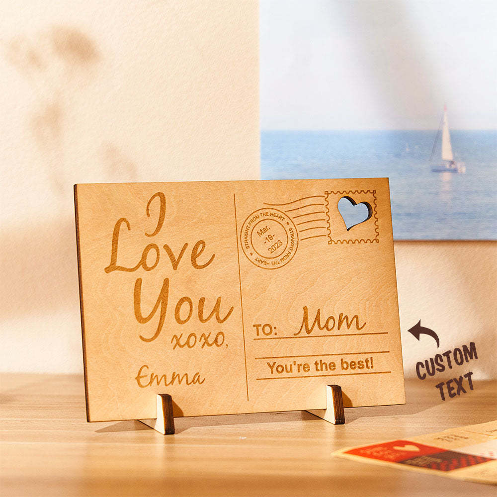 Personalized Sending Love Message Wood Standing Custom Postcard Gifts - MadeMineAU