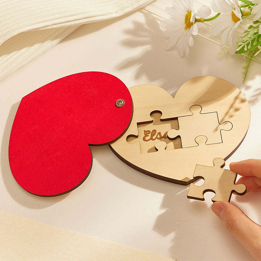 Custom Secret Message Puzzle Red Heart Shaped Decoration Gifts For Her - MadeMineAU