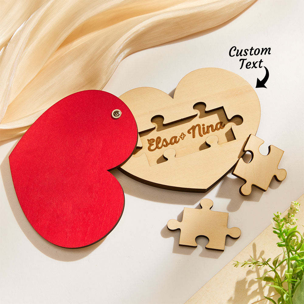 Custom Secret Message Puzzle Red Heart Shaped Decoration Gifts For Her - MadeMineAU