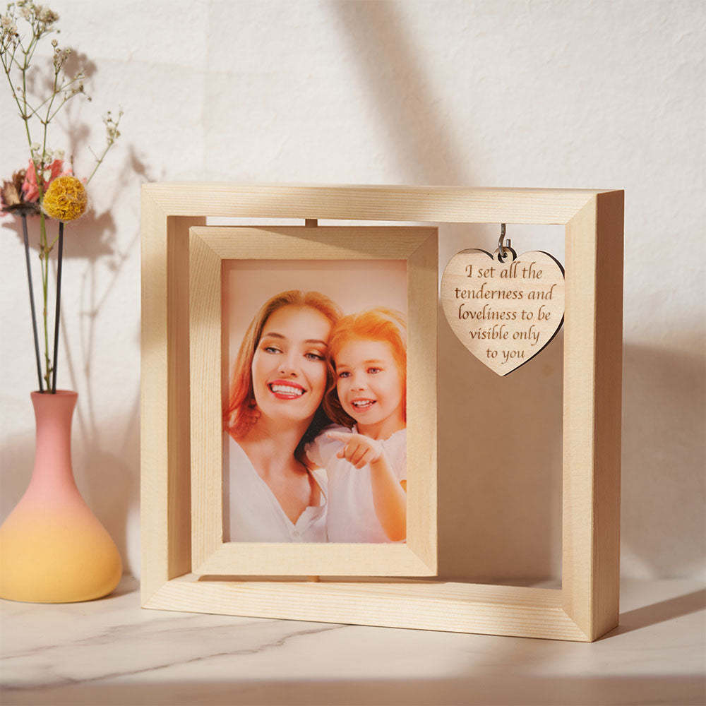 Personalized Photo Rolling Wood Frame Exquisite Tabletop Picture Decoration Frame - MadeMineAU